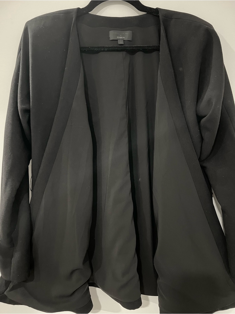 REVOLVE x Michael Costello Black Open-Front Draped Blazer - Picture 4 of 5